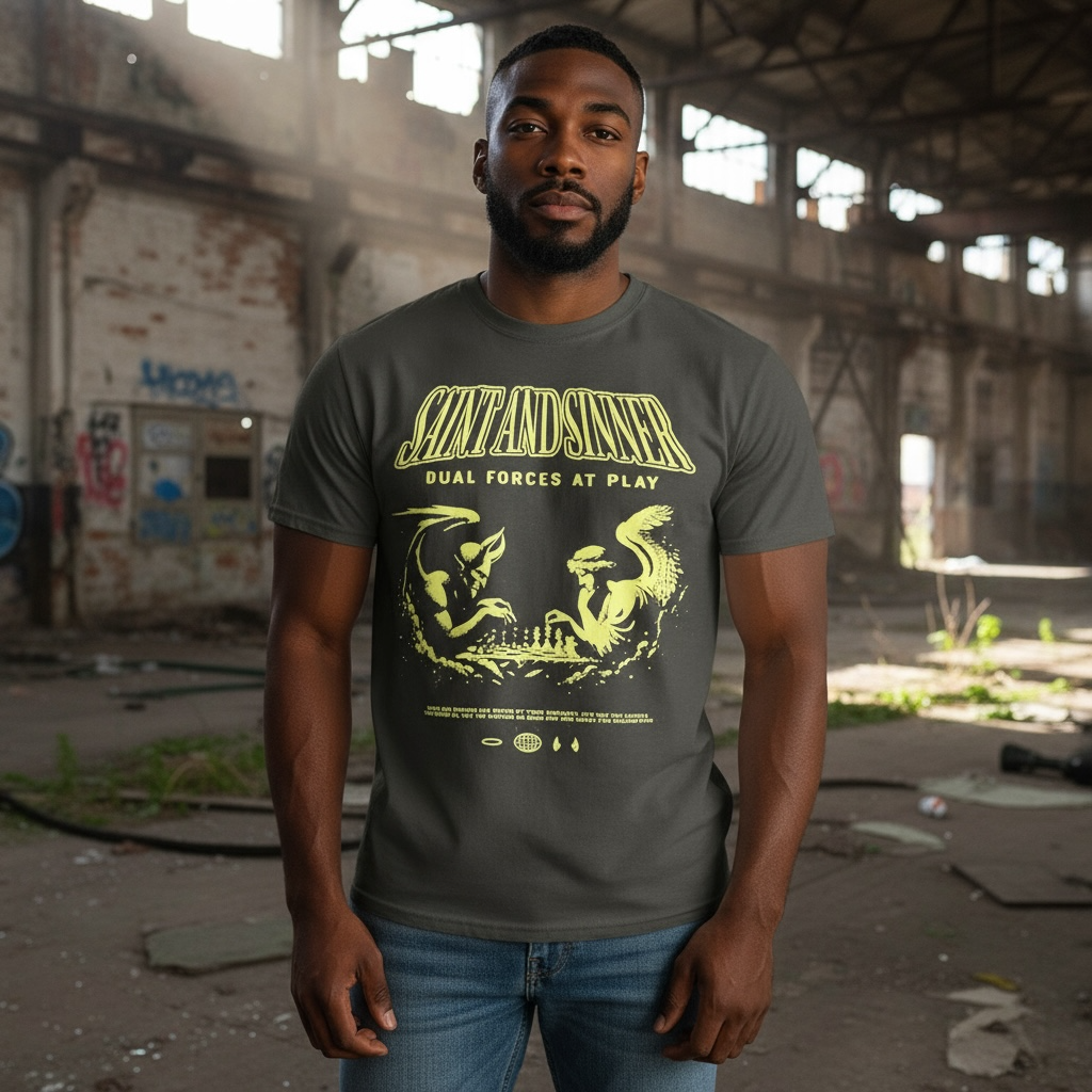 "Saint VS. Sinner" Chess Match T-Shirt XXL