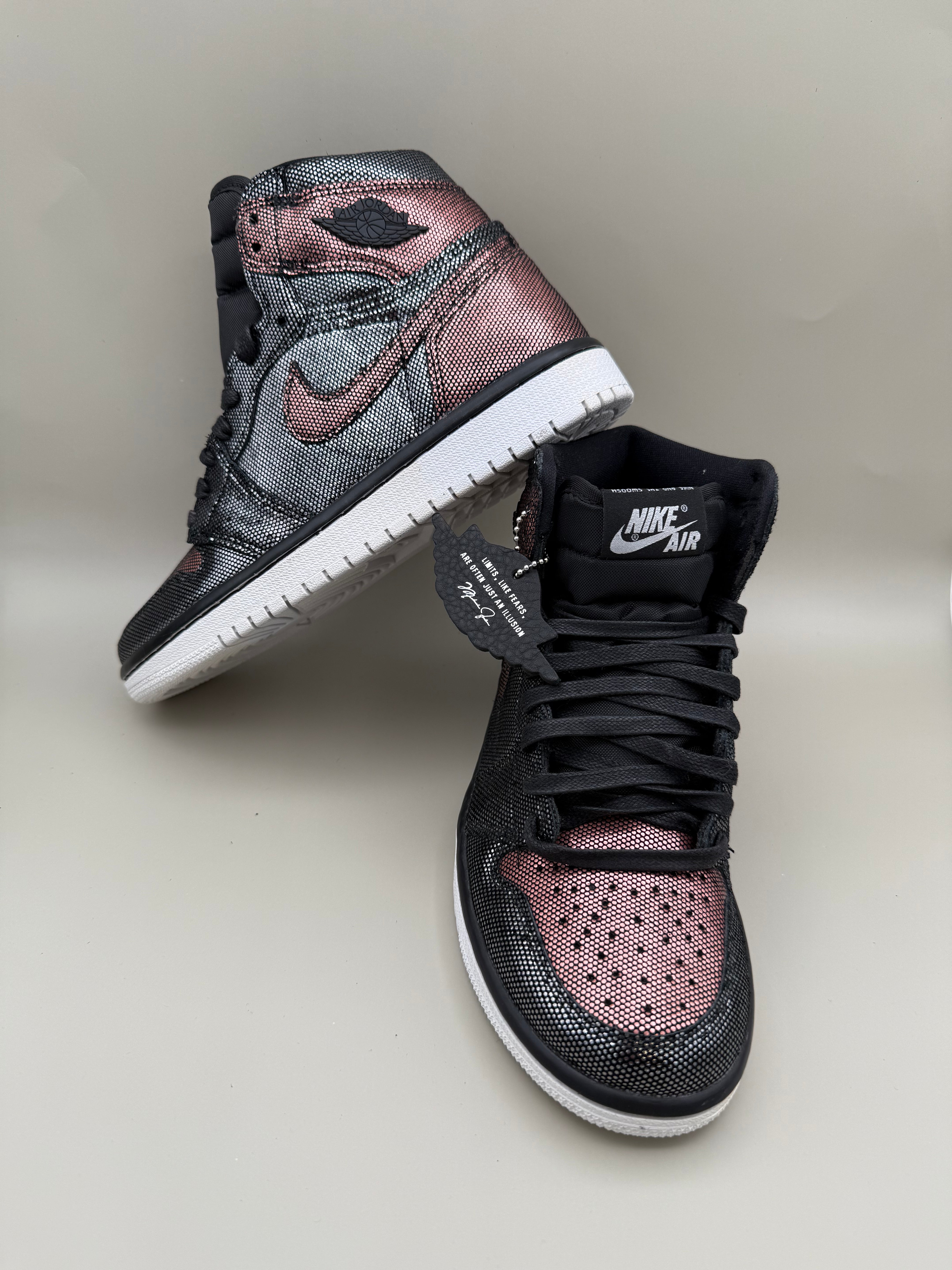Air Jordan 1 Retro High OG WMNS “Fearless” – Black/Rose Gold – Size 5 Women – Brand New in Box