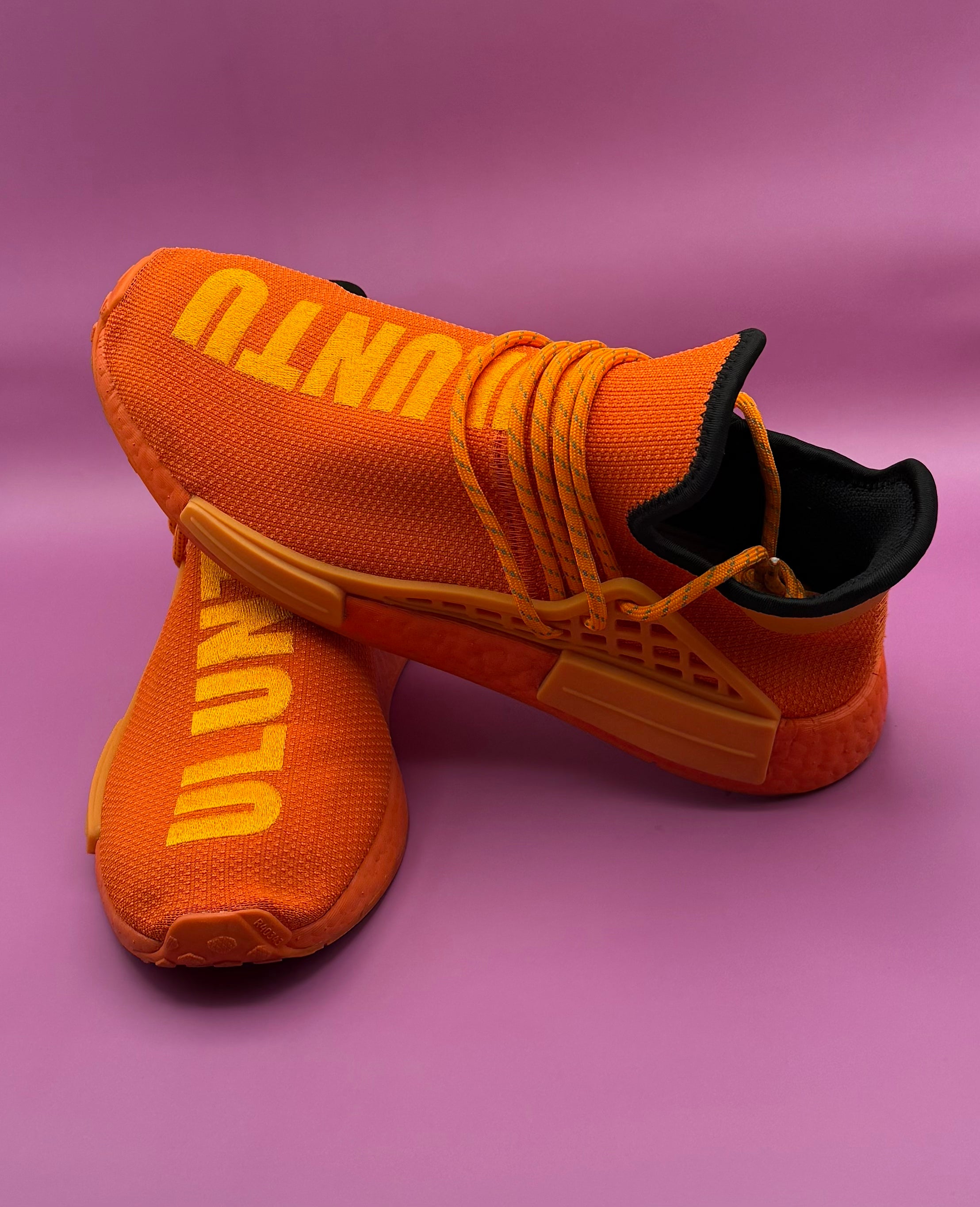 Pharrell Williams x Adidas NMD Hu "Human Race" Solar Pack - "MOTH3R" (Orange)