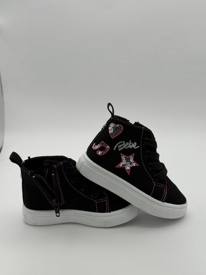 Bebe Kids Zip High Top BlK