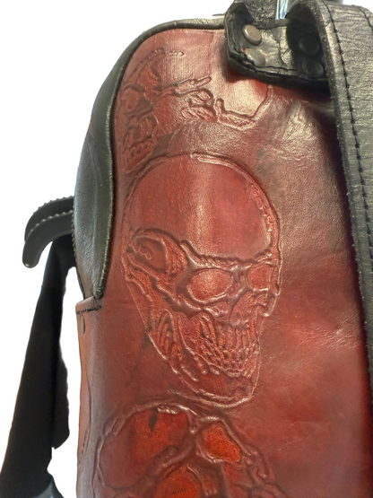 Small leather backpack “Skulls”