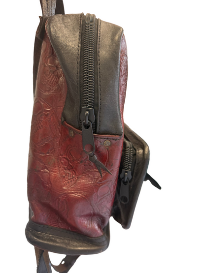 Small leather backpack “Skulls”