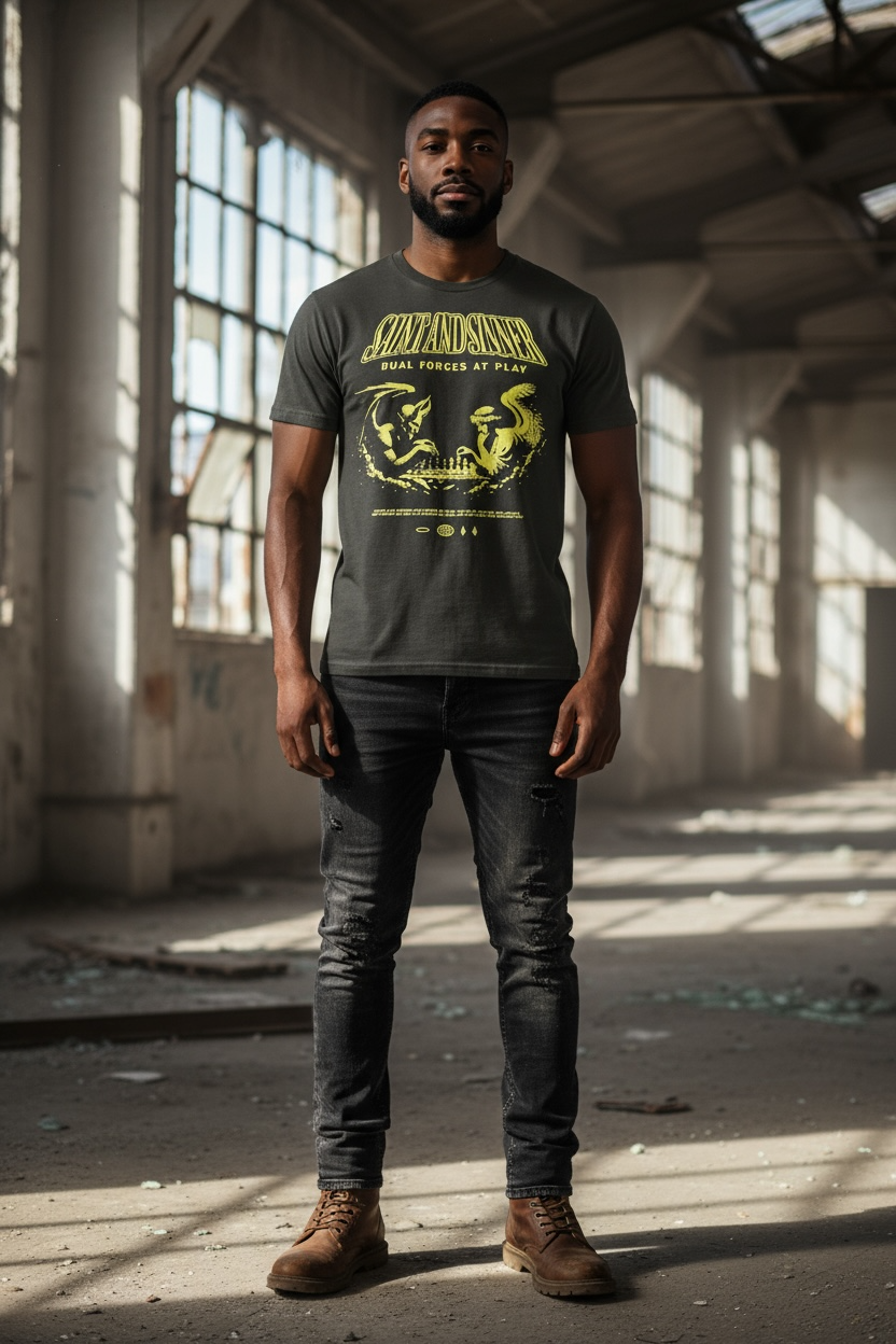 "Saint VS. Sinner" Chess Match T-Shirt XXL