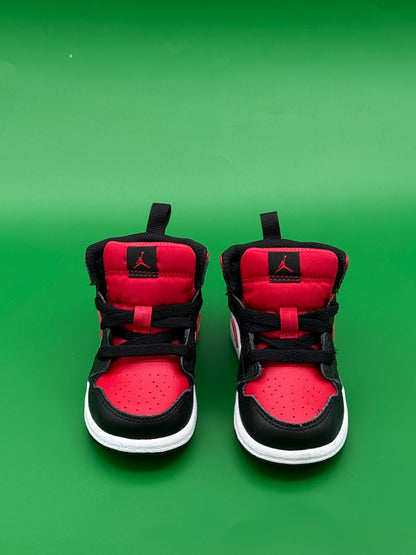 Air Jordan 1 MID Black/White/Gym Red (TD)