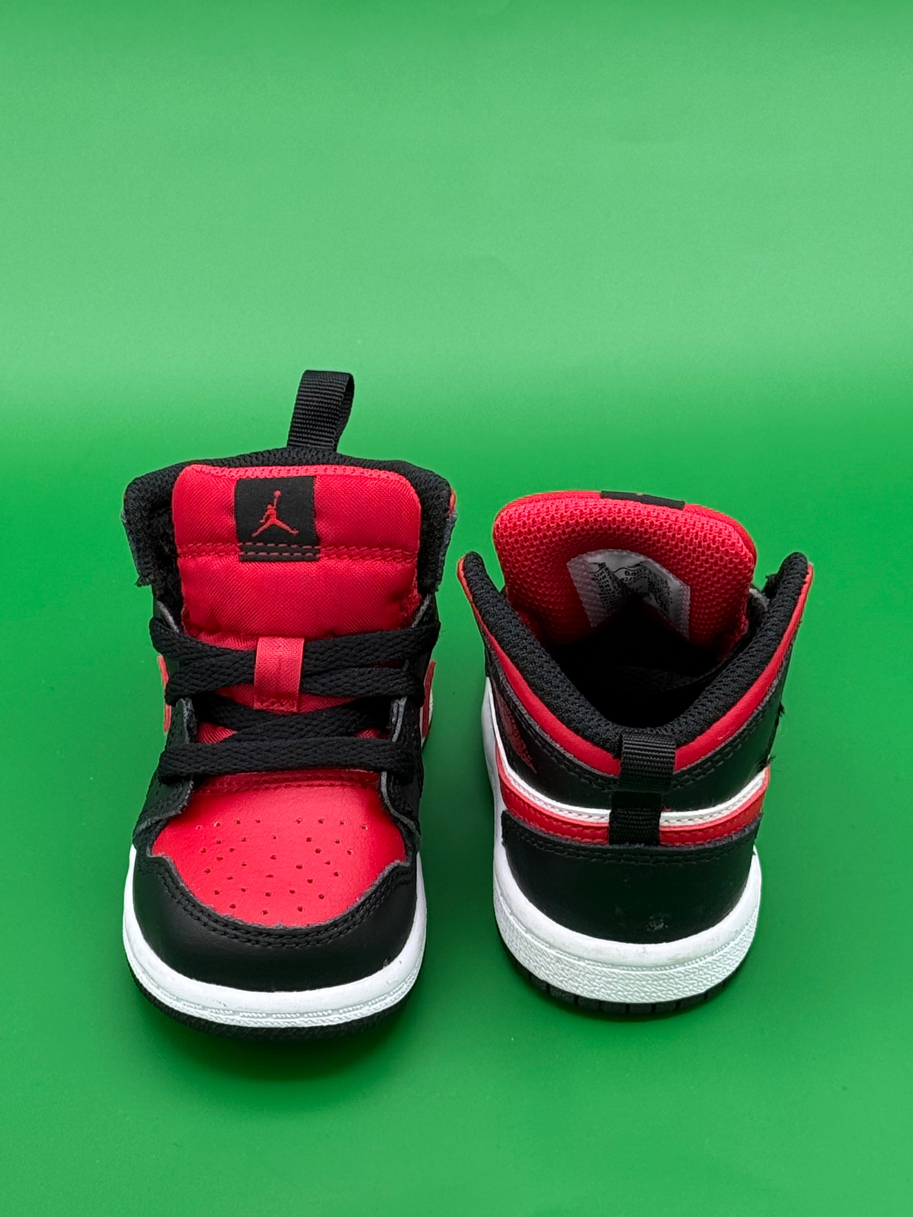 Air Jordan 1 MID Black/Gym Red (TD)