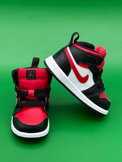 Air Jordan 1 MID Black/White/Gym Red (TD)