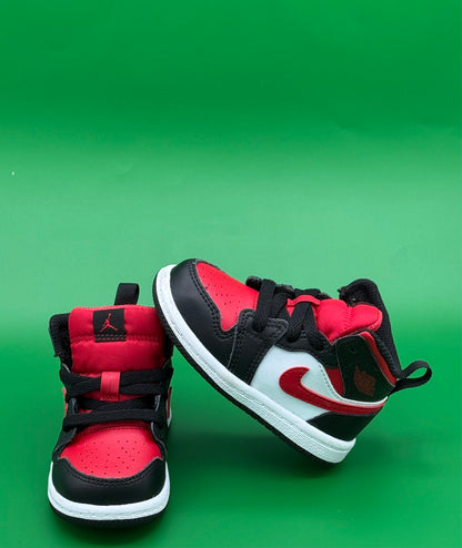 Air Jordan 1 MID Black/White/Gym Red (TD)