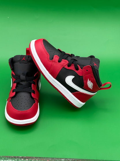 Air Jordan 1 MID Black/Gym Red (TD)