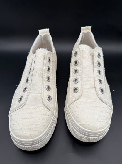 Blowfish Malibu Low-Top Sneakers – Neutral Silver & Suede Size 8.5 Women's